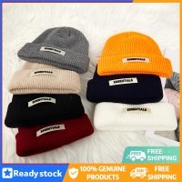 ฤดูใบไม้ร่วงฤดูหนาว Beanies หมวกสำหรับผู้หญิงหมวกถักนิตติ้งแบรนด์ติด Unisex หญิงสาว Toque ของแข็งฝากระโปรงผู้หญิงฝากระโปรงด้านใน