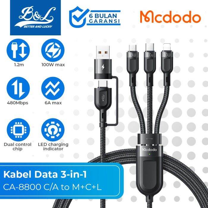 Mcdodo Kabel In Pd Fast Charging W Usb C To M L C Ca Lazada Indonesia