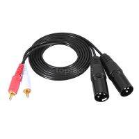 E*M 1.5m 5ft Stereo Audio Cable Cord Dual XLR Male to Dual RCA Male Plug for Mxing Console Micropho