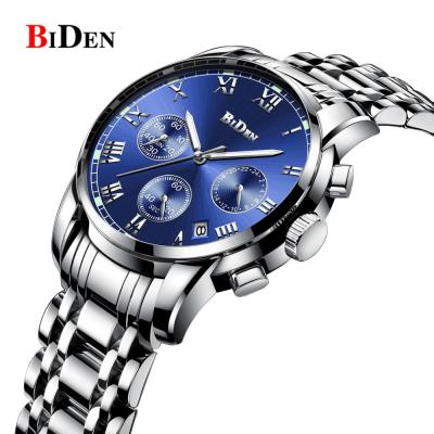BIDEN Brand Fashion Mens Watch Multifunctional 6 Needle Single Calendar Waterproof Business Quartz Men&amp;#39s Watch Relogio