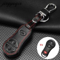 [More Suitable] Jingyuqin 3ปุ่ม Keyless Remote Key Case ฝาครอบหนัง Fob สำหรับ Chrysler Voyager Cruiser สำหรับ Dodge Ram Dakota Jeep Cherokee