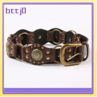 BTTJ0 GROMMET PU Leather เข็มขัดรัดเอว โกธิกสตรีมพังก์ หมุดย้ำวินเทจ สายคาดเอว เรโทร ความกว้างกว้าง ผู้หญิงผู้หญิงผู้หญิง