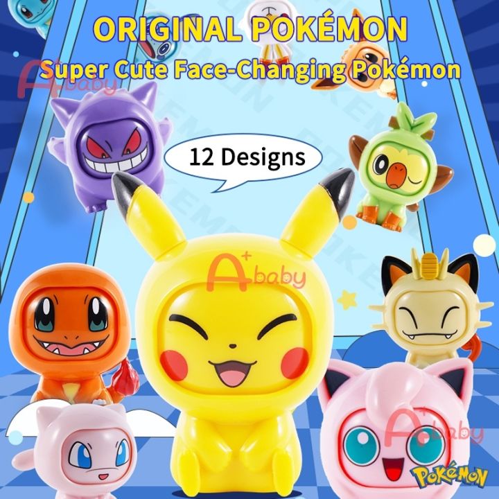 pokemon-ของเล่นฟิกเกอร์-pikachu-eevee-jigglypuff-storbunny-meowth-squirtle-bulbasaur-charmander-grookey-sobble-gengar-mew-เปลี่ยนหน้าได้-ของขวัญวันเกิด-สําหรับเด็ก