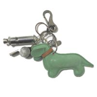 Jaman Puesh IBO41 Dog Green Keychain Charm with Whistle Direct from Japan Secondhand