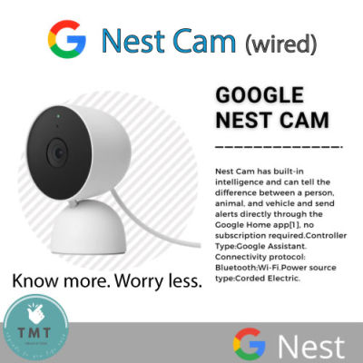Google Nest Cam Wired (2nd Generation) กล้องวงจรปิด Wi-Fi Security Camera กล้องวงจรปิด เก็บภาพบนคลาวด์ โต้ตอบ 2 ทาง