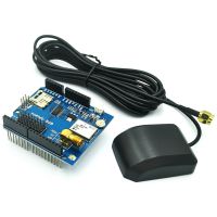 GPS Shield GPS บันทึกบอร์ดขยายโมดูล GPS พร้อมการ์ดสล็อต SD พร้อมเสาอากาศสําหรับ Arduino UNO R3