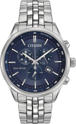 Citizen Eco-Drive Corso Quartz Mens Watch, Stainless Steel, Classic, Silver-Tone (Model: AT2141-52L)