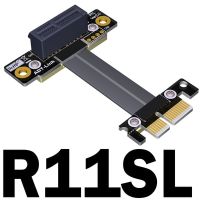 Riser Pcie สายพ่วง X1คู่90องศา Pci-e Pci 1x ด่วนถึง1x ช่องต่อไรเซอร์การ์ดสำหรับสายเคเบิลริบบิ้นขุดบิตคอยน์