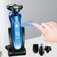 ZZOOI Electric Shaver Rotary Shaver Electric Razor Beard Trimmer Rechargeable Hair Cutting Shaving Machine Clipper for Men Waterproof