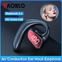 VAORLO Original Bluetooth 5.2หูฟังพร้อมไมโครโฟน Ear-Hook Business ชุดหูฟังสเตอริโอไร้สายหูฟังตัดเสียงรบกวน LED Power Display Air Conduction หูฟังแฮนด์ฟรีสำหรับ OPPO Infinix Samsung Vivo สำหรับสมาร์ทโฟนทุกรุ่น