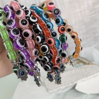 Wholesale Handmade Lucky Evil Eye Bracelet Colored Beaded For Women Men Lovers Pink Japan Korea Accessories Jewelry Gifts