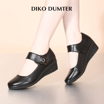 DikoDumter รองเท้าส้นอัดผู้หญิงสีทึบสีทึบลำลองสำหรับผู้หญิงรองเท้าหุ้มส้นส้นสูง