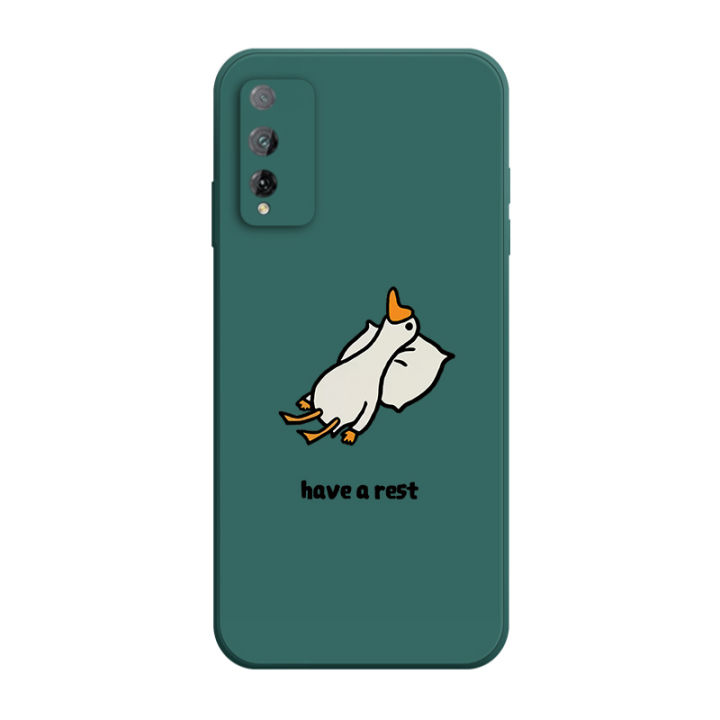 เคส-huawei-honor-play-4t-pro-case-เคสการ์ตูนน่ารักเป็ดเคสซิลิโคนเหลว-flocking-ฝาครอบโทรศัพท์ป้องกัน-เคสโทรศัพท์