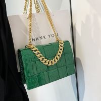 【hot seller】 Small Leather Crossbody 2022 New Woven Shoulder Messenger Female Handbags Chain