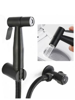 Hand Toilet Bidet Sprayer faucet Anal Shower Head water hose black Kit ducha Stainless Steel wc Bathroom Handheld Self Cleaning