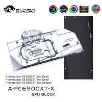 Bykski RX 6900XT GPU Water Cooling Block สำหรับ Powercolor RX 6900XT 6800XT Red Devil/ Red Dragon,กราฟิกการ์ด Cooler A-PC6900XT-X