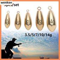 WENKEN 5pcs แยก น้ำหนัก น้ำหนักเพิ่มเติม ทองเหลือง ขั้วต่อตะขอ Sinker ตกปลาตะกั่วตก