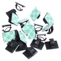 20pcs Adhesive Car Cable Clips Cable Winder Drop Wire Tie Fixer Holder Cord Organizer Management Desk Cable Tie Clamps