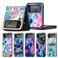 Cute Disney Stitch Phone Case for Samsung Galaxy Z Flip 5 Z Flip 3 5G ZFlip ZFlip3 Z Flip 4 Flip4 Flip3 Print Hard PC Cover