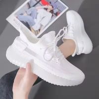 2023 Summer Breathable Sneakers Womens Korean-Style Casual Shoes Versatile Flying Woven Student Board Shoes Coconut Shoes White Shoes