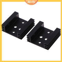 Aleaty? 2pcs 45x45x14mm TO3 TRANSISTOR HEAT SINK TO-3 Black amuminum