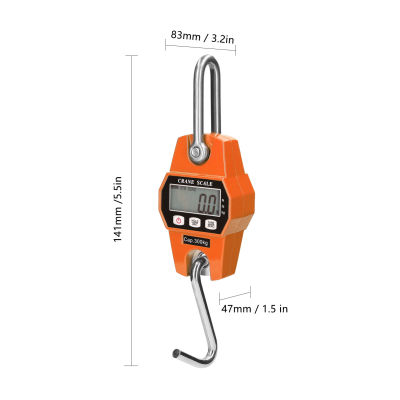 Crane Scale Weight 300kg Heavy Duty Hanging Hook Scales Portable Digital Stainless Steel Hook Mini LCD Digital Hanging Scale