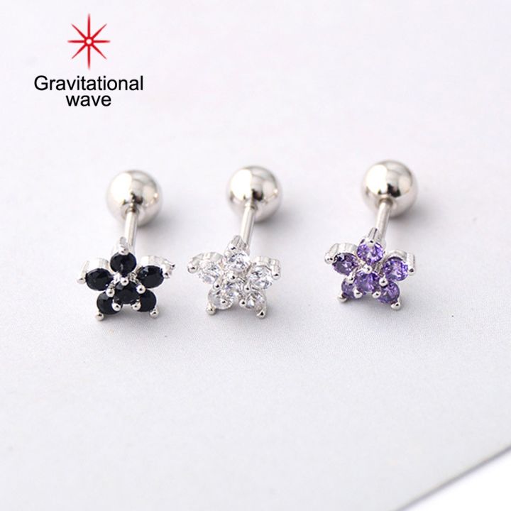 gravitational-wave-1pc-ear-stud-flower-shape-piercing-jewelry-korean-style-sparkling-stud-earring-for-party