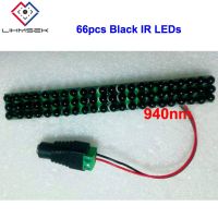 Lihmsek กล้องวงจรปิดอินฟาเรด60 LED 66ชิ้น LED IR IR 940nm กลางคืนสีดำ Lihmsek ที่มองไม่เห็นบอร์ด F5mm ที่มีขั้วต่อไฟฟ้า