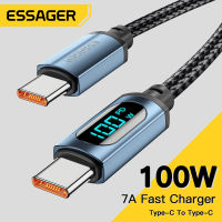 Essager PD 100W USB Type C สาย USB C 7A Fast Charger Charger สายไฟสำหรับ OPPO realme Huawei Poco Samsung สายจอแสดงผล-asdewrwerds