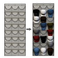 【YF】 Hat Organizer Racks for Baseball Caps Transparent Portable Wall Hook Storage Bags Cap with Deep Pockets