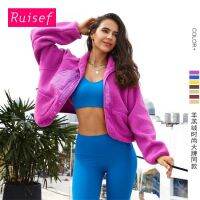 [COD] and winter new lamb fleece jacket female fitness yoga long-sleeved warm thick casual sportswear