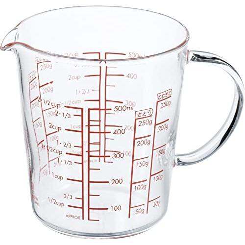 HARIO Made in Japan Heat Resistant Glass Measuring Cup Wide 500ml MJCW