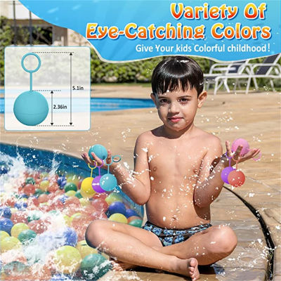 12Pcs Reusable Water Balls Quick Fill Water Balloons Splash Balls Water Games Toys For Kids Balloon s For Water Fight