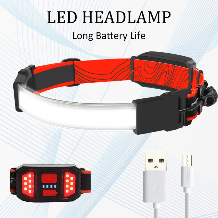super-bright-cob-led-headlamp-usb-rechargeable-hunting-fishing-230-wide-beam-headlamps-waterproof-headlight-built-in-battery