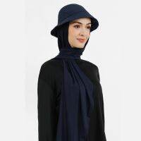 【YF】 Musilm Women Chiffon Hijab With Bucket Hat Cap Summer Fisherman Caps with HIjabs Ready To Wear Instant