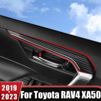 สแตนเลสมือจับประตูกรอบจดจ้องตกแต่งปกแถบสำหรับโตโยต้า RAV4 XA50 2019-2021 2022 2023ไฮบริดอุปกรณ์เสริมในรถยนต์