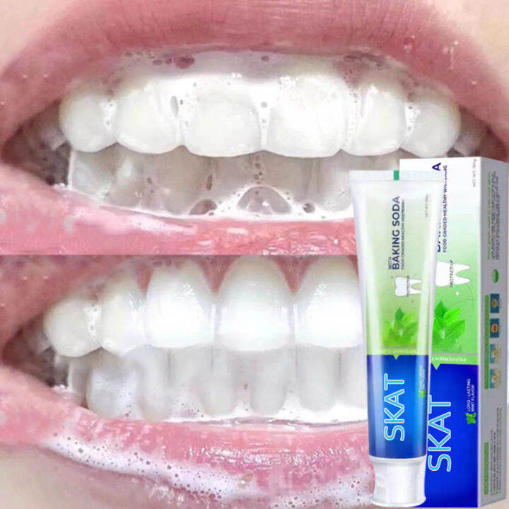 Whitening Peppermint Toothpaste Fresh Breath Removes Plaque Baking Soda ...