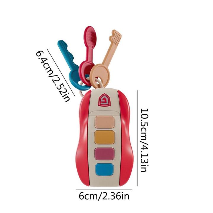 เล่นของเล่นรถที่ดูจริงซิลิโคนของเล่นเด็กกัดเล่นกุญแจรีโมทพร้อมแสงและเสียงของเล่นร้องเพลงกุญแจรถสำหรับเด็กทารก