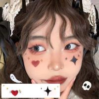 Poker Makeup Tattoo Stickers Imitation Makeup Creative Love Party Girl Halloween Pumpkin Face Decoration Party 【OCT】