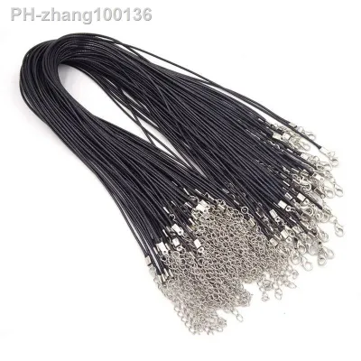 1/5/10/20/50 Pcs Cotton Waxed Cord Adjustable Braided Rope String Necklace Chain with Lobster Clasp DIY Jewelry Making Findings