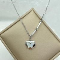 Unfading Silver Color Stainless Steel Necklace Heart Pendant With Shell Butterfly Necklaces Spliced chain New In Minimalism