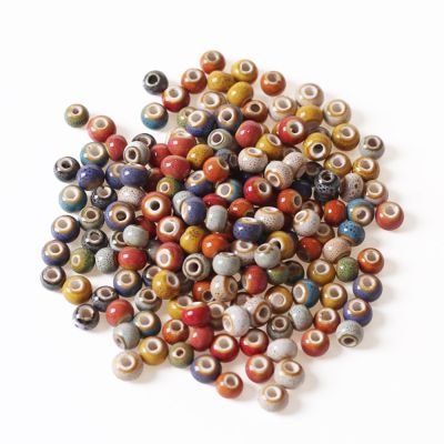 ❣♛❐ 50Pcs 6mm Round Ceramic Beads DIY Bracelet Necklace Hole Beads Handmade Porcelain Beads For Jewelry Making Accessories