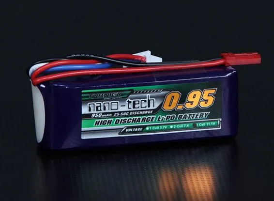 Turnigy nano-tech 950mah 3S Battery 25~50C Lipo Pack - 3S Lipo Battery ...