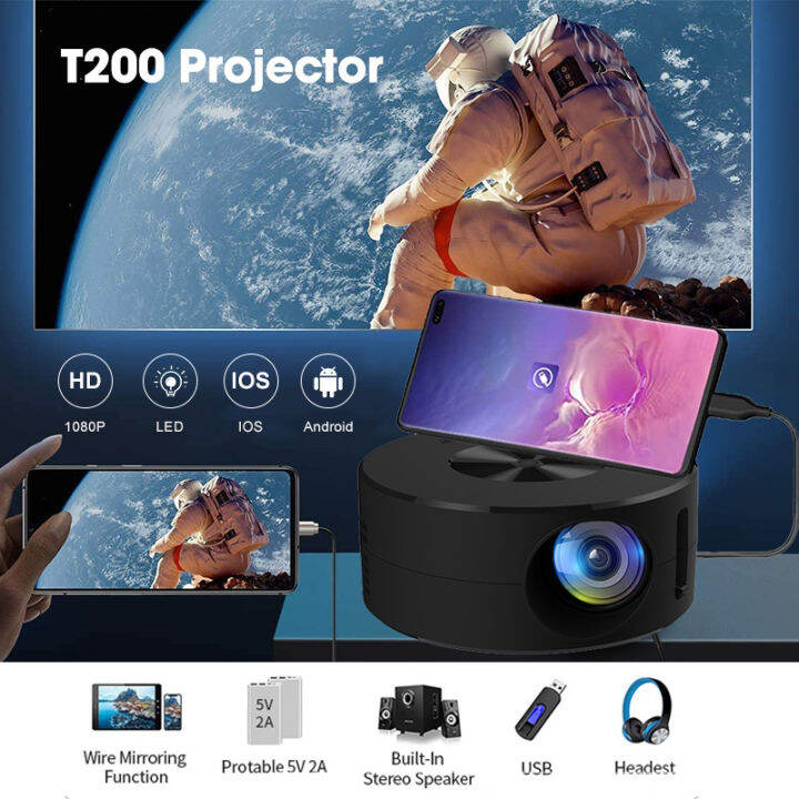LUCKY GAME 1080P LED Mobile Video Projector Home Theater Media Player
