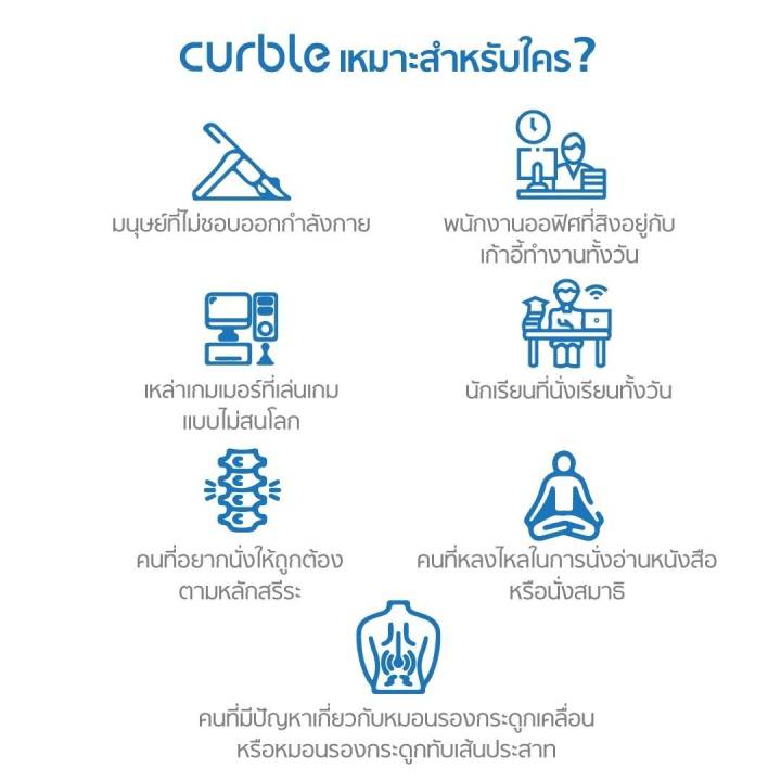 เบาะรองนั่งเพื่อสุขภาพ-curble-chair-เก้าอี้รองปรับท่านั่ง-ที่รองนั่งเพื่อสุขภาพ-สินค้านำเข้าจากเกาหลี-curble-wider