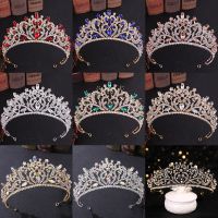 Baroque Vintage Queen Princess Crowns Crystal Rhinestone Tiaras Diadems For Bride Wedding Hair Accessories Women Jewelry