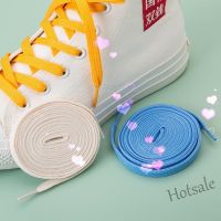 【hot sale】□❇✺ D18 Super Beautiful High Quality Wide Flat Candy Color Shoelaces White Sports 120cm Long