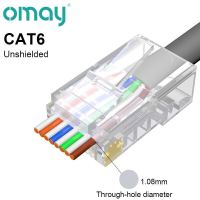 คุณภาพสูง K] CAT6 RJ45ที่เชื่อมต่อเครือข่ายลอนปลายเคลือบทอง50u 8C สำหรับสายเคเบิลอีเทอร์เน็ต [ร้อน CAT5E ผ่านปลั๊กแบบโมดูลาร์ ชุบทอง8P