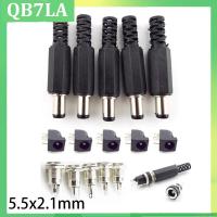 QB7LA Shop 12V 5.5*2.1MM DC Male Plugs DC022 DC099 Power Socket Female Jack Screw Nut Panel Mount Connector Panel diy plug 5.5 x 2.1mm