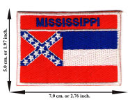 ตัดรีด ตัวรีดติดเสื้อ อาร์มปัก ติดเสื้อปัก ปักเสื้อ DIY ลาย ธงMississippi สีแดง มีบริการเก็บเงินปลายทาง